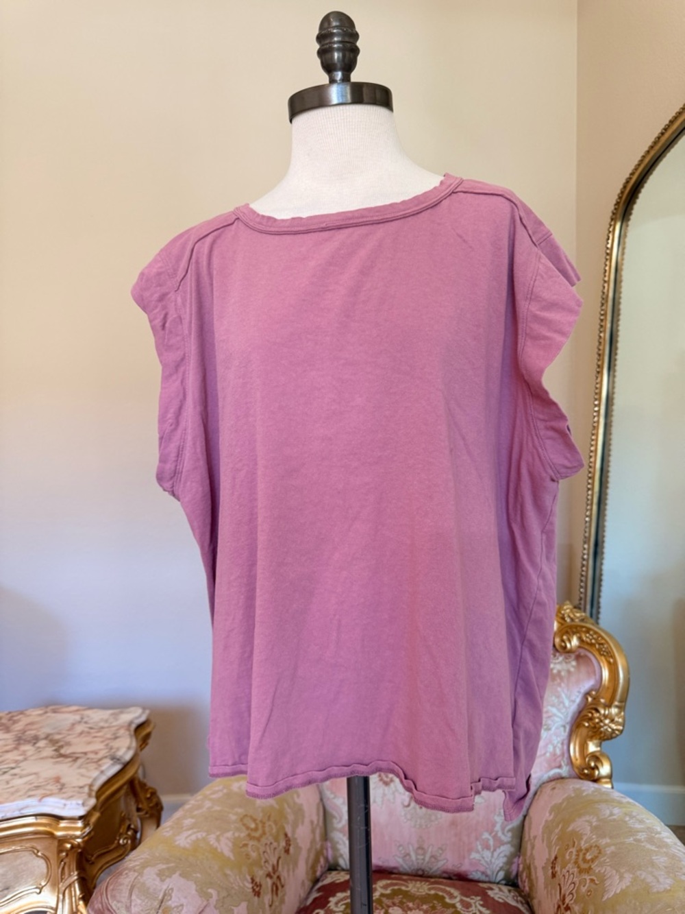 Free People Relaxed Boxy Tee in Mauve Pink